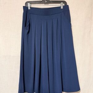 Ruby Rd. Blue Midi A-Line Pleated Skirt